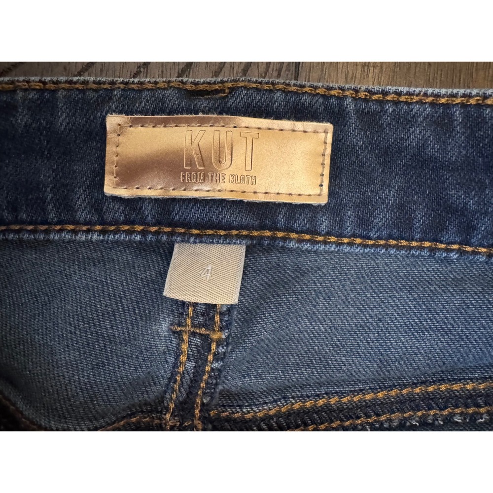 KUT from the Kloth Kelsey Fab Ab‎ Ankle Flare Jeans Women's Size 4 Dark Wash - Picture 3 of 4
